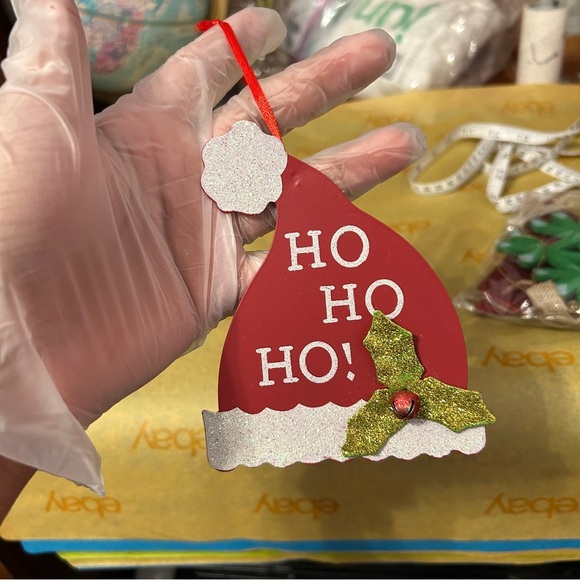 Metal Hat Santa Saying Glittery Christmas Ornament - “Reetta” - Picture 2 of 15